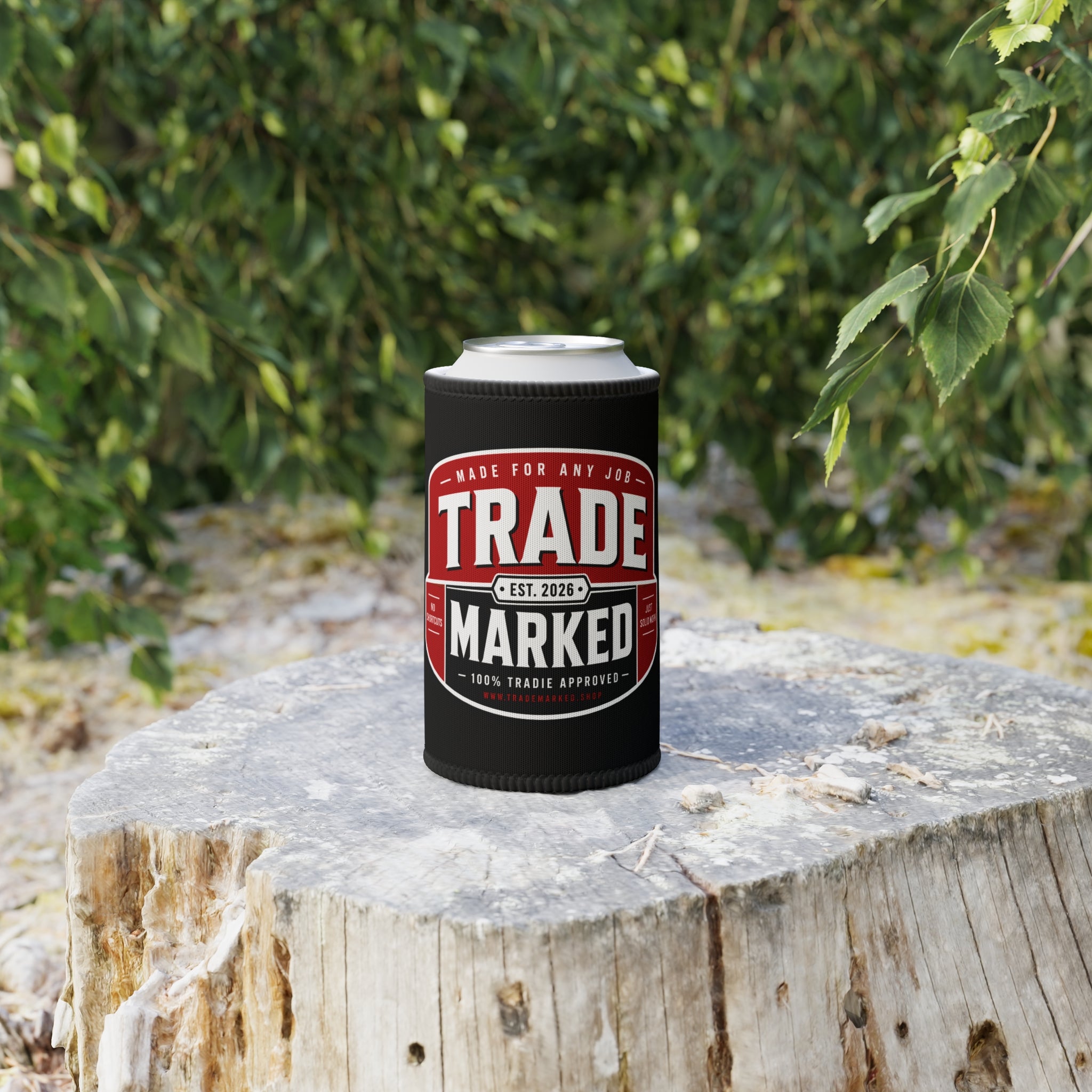 Trade Marked Stubby Holder – 'Made for Any Job'