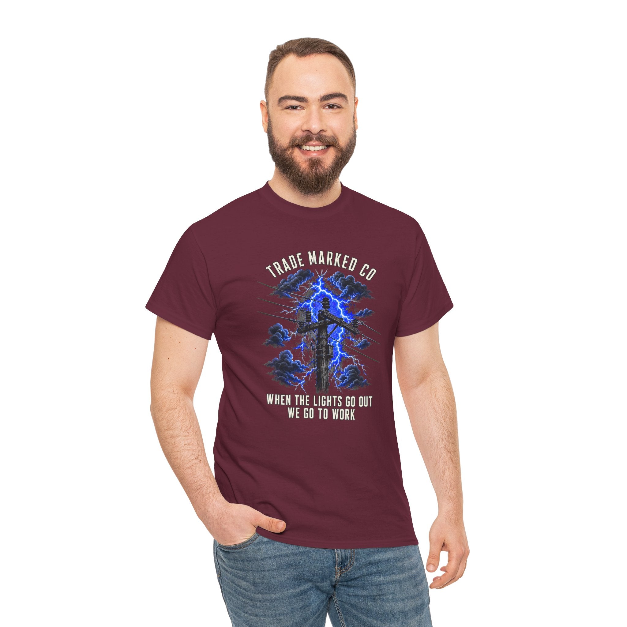 "When The Lights Go Out We Go To Work" Lineman Tee