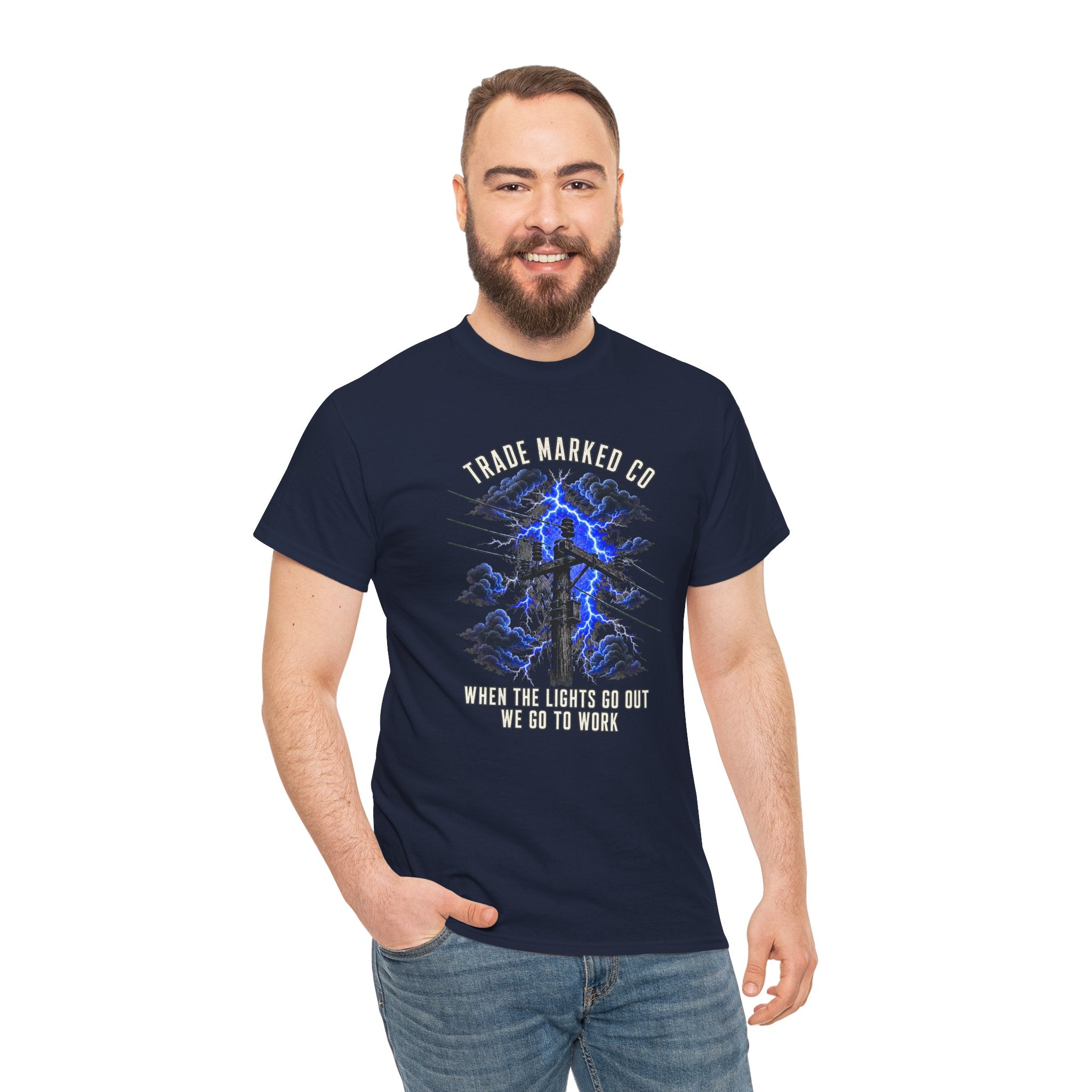 "When The Lights Go Out We Go To Work" Lineman Tee